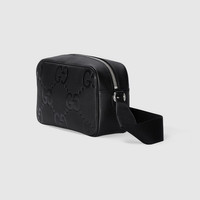 【GUCCI】GG MEDIUM JUMBO MESSEMGER BAG GG jumbo medium crossbody bag in black leather | GUCCI® US