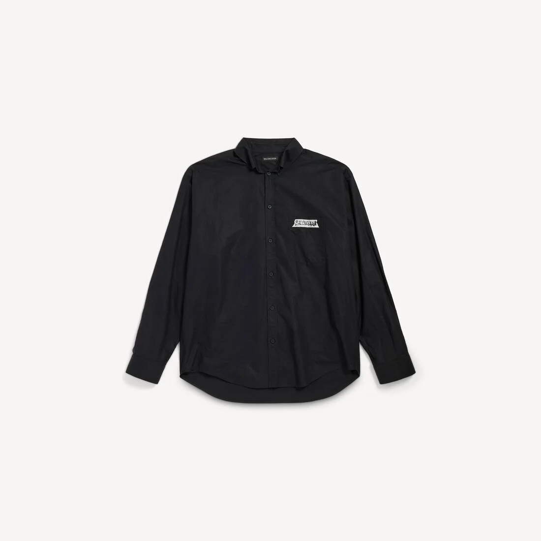Men's Masking Tape Long Sleeve Shirt Large Fit in Black - 1