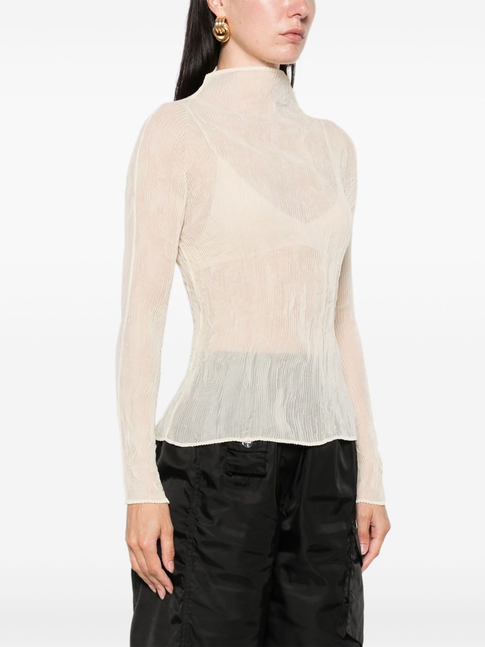 semi-sheer blouse - 3