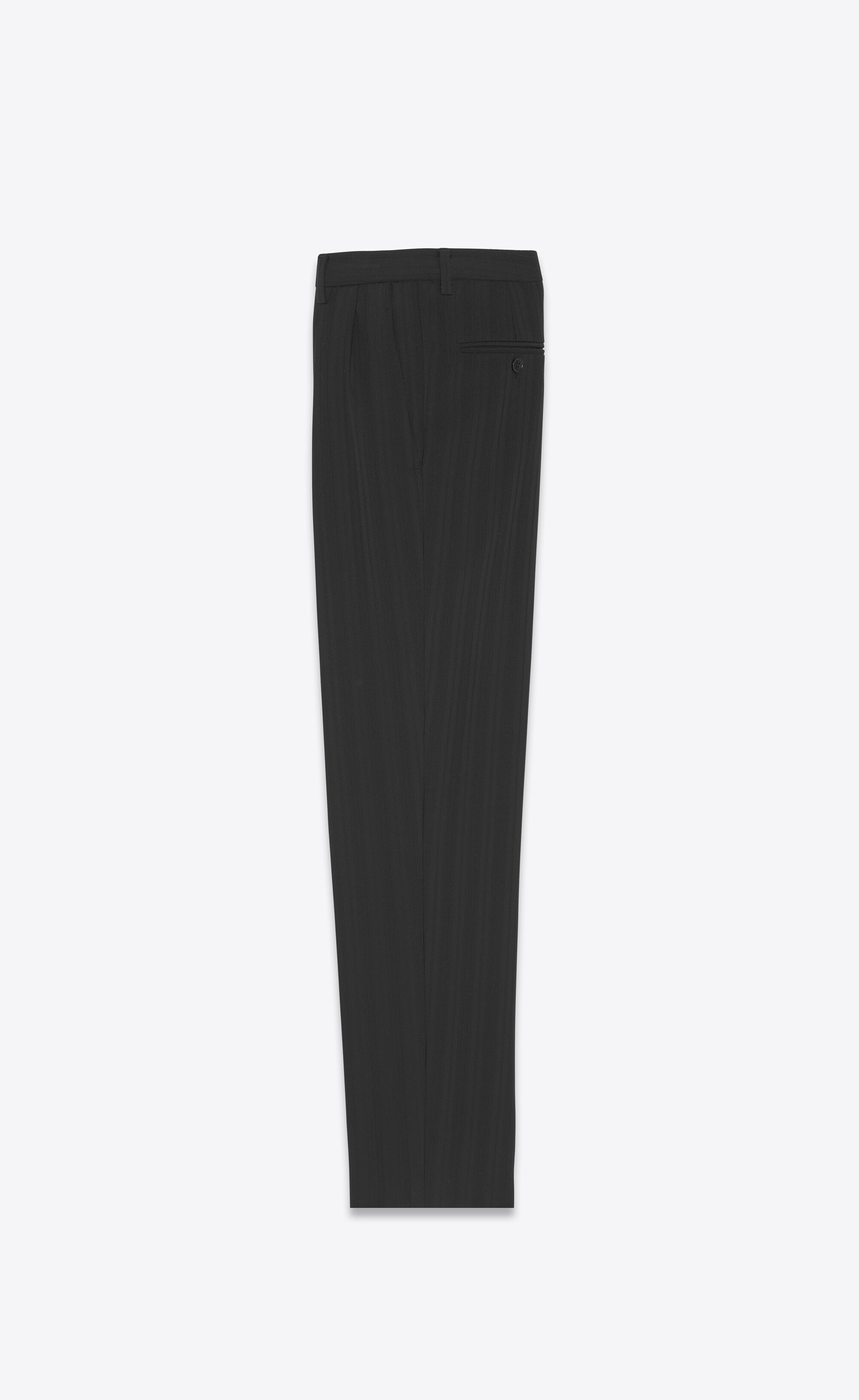 high-rise pants in striped gabardine - 3