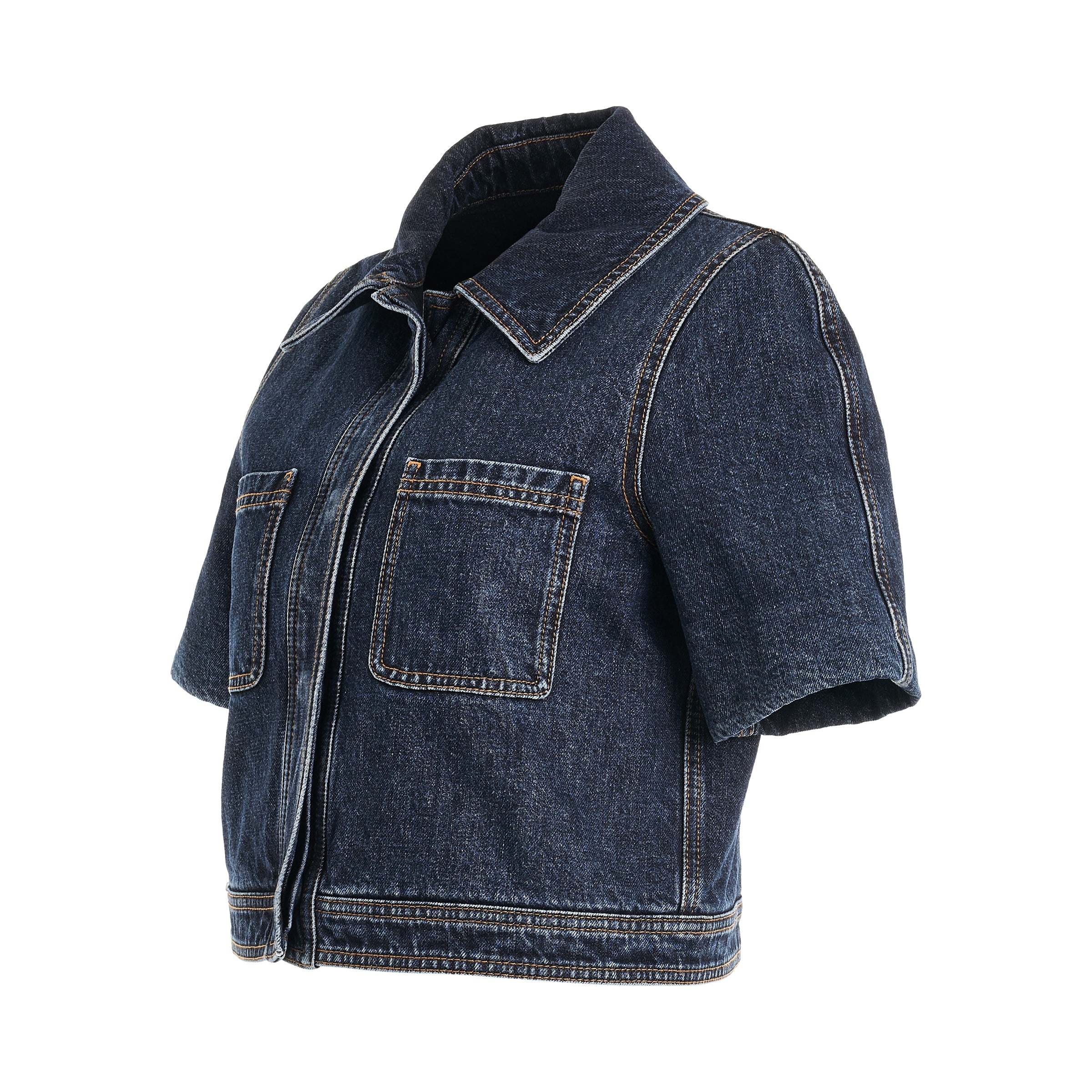 Reproportioned Denim Jacket in Raw Denim - 2