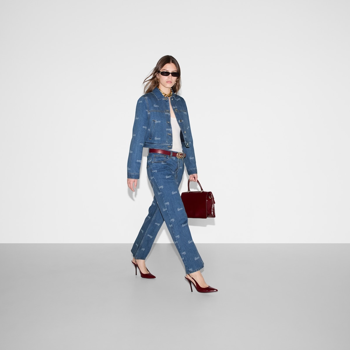 Low waist cropped denim pant - 6