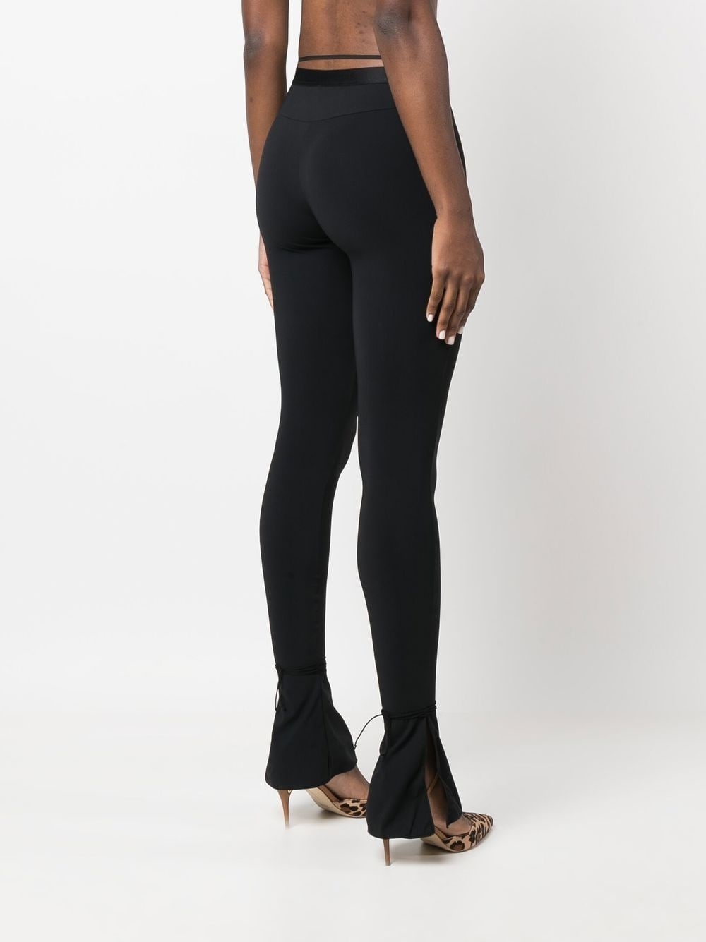 split-hem flared leggings - 4