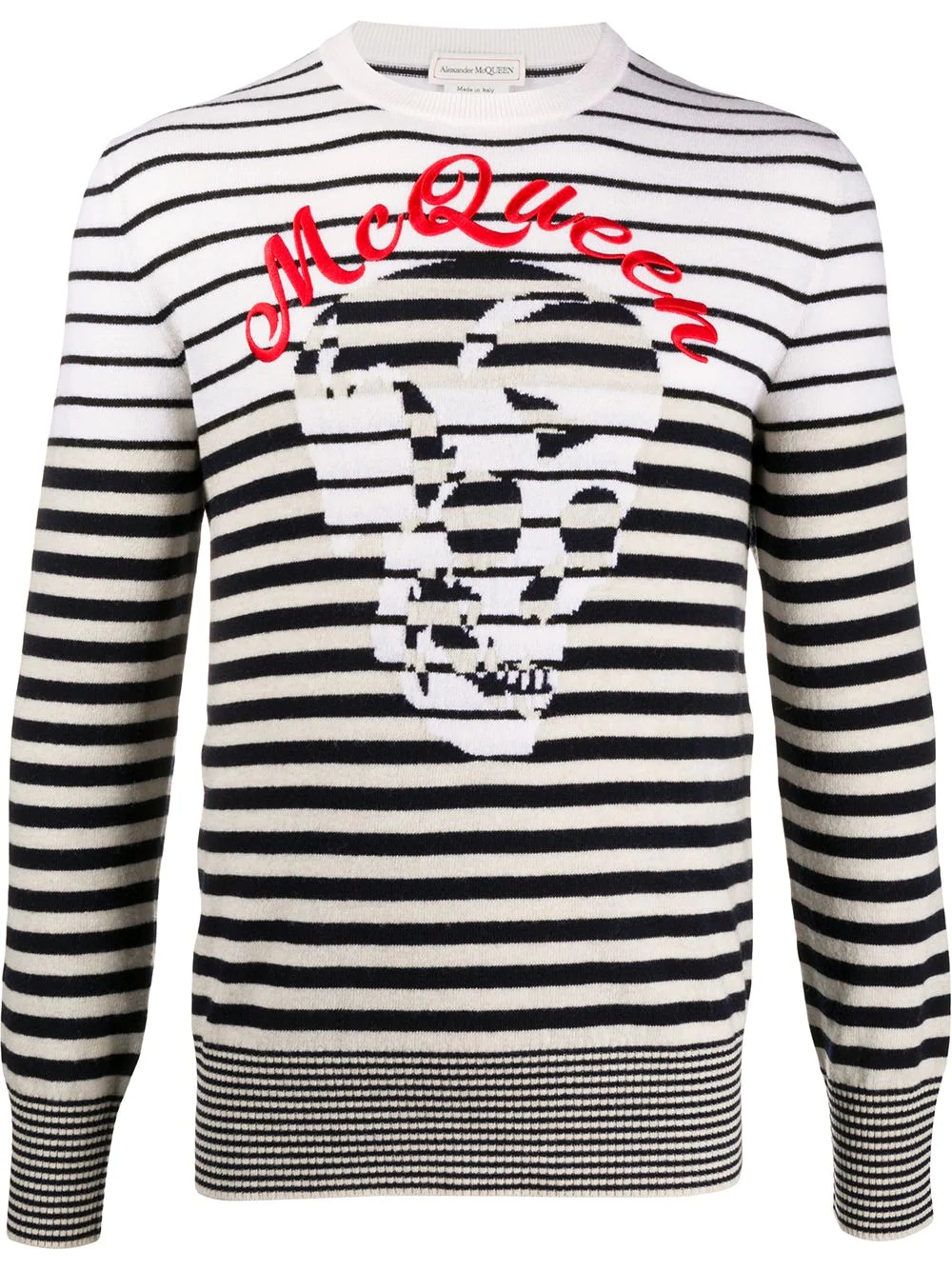 skulls and stripes crewneck jumper - 1