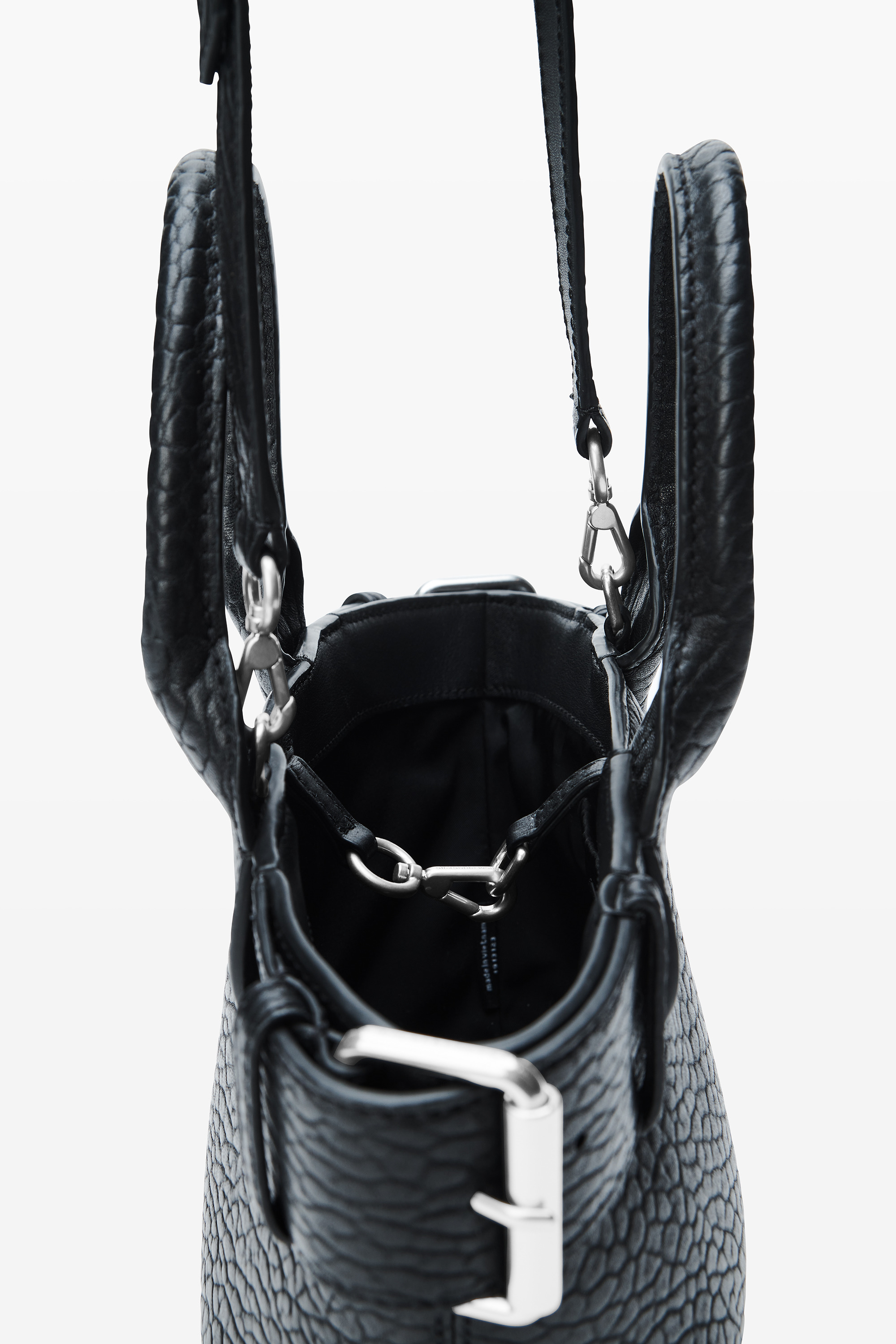 Black Small Leather Rhett Tote - 4