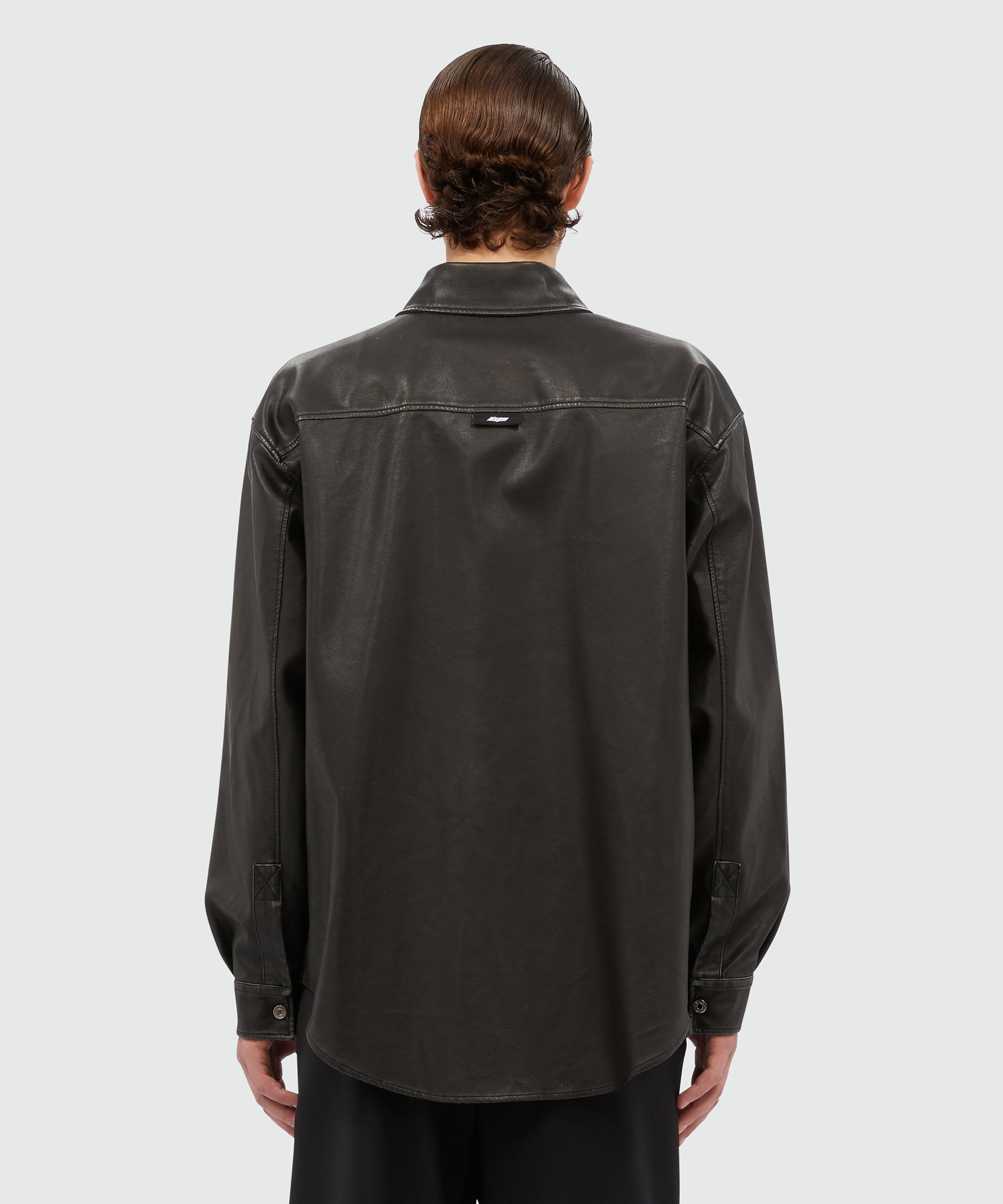 Black eco-leather shirt - 3