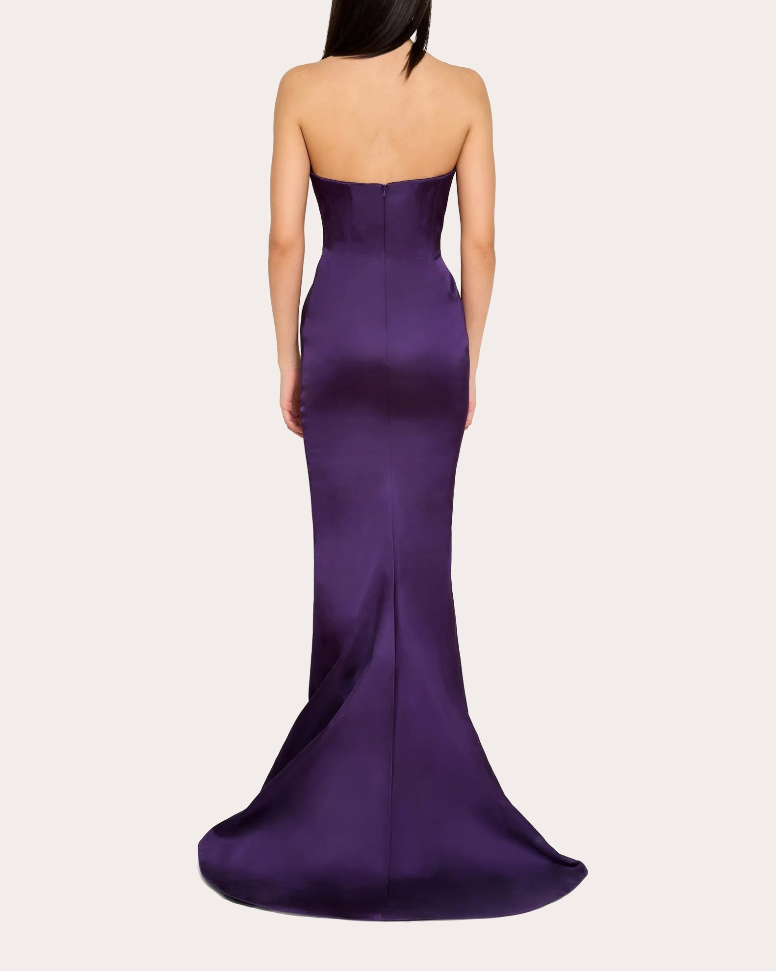 Pleated Draped Satin Gown - 4