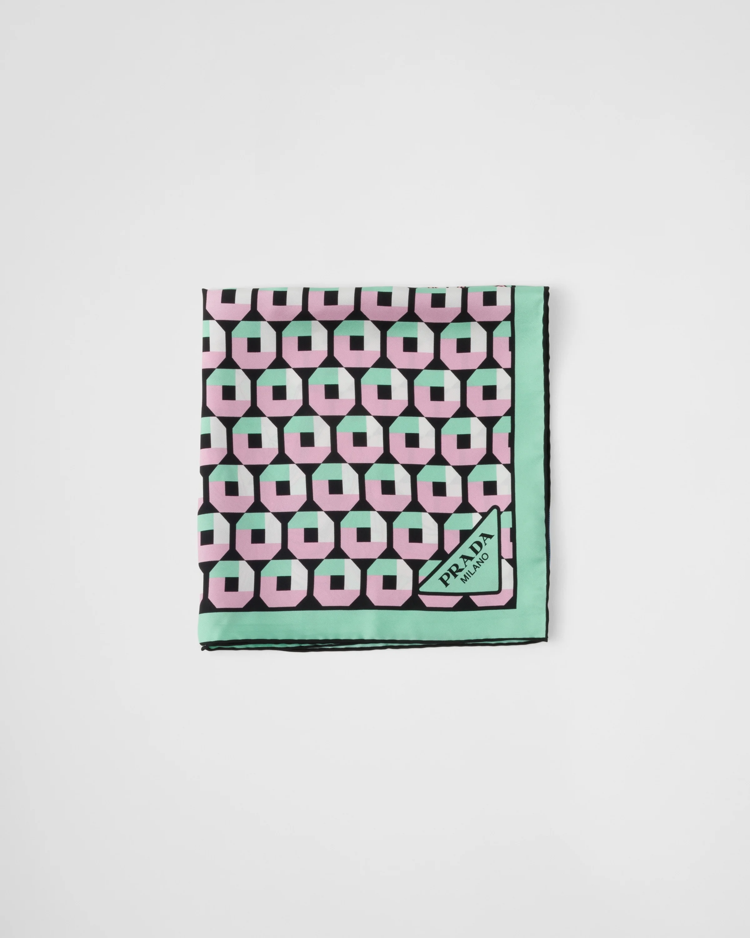 Printed silk twill scarf - 1