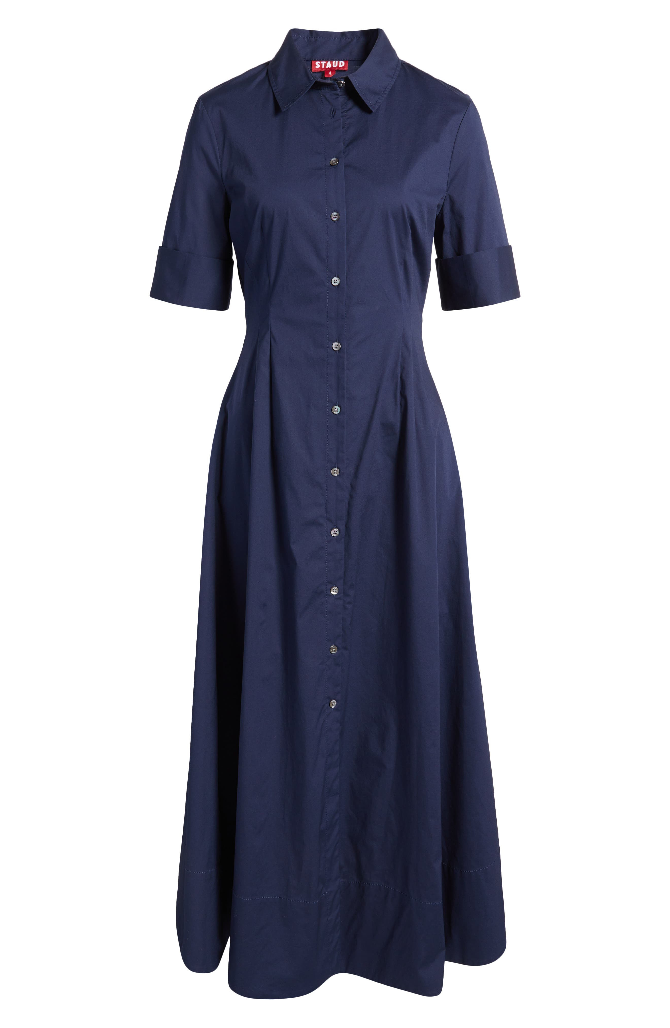 STAUD Joan A-Line Shirtdress in Navy at Nordstrom - 5