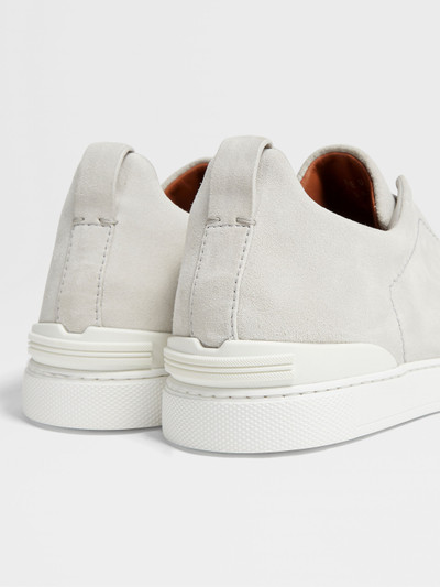 ZEGNA OFF WHITE SUEDE TRIPLE STITCH™ LOW TOP SNEAKERS outlook
