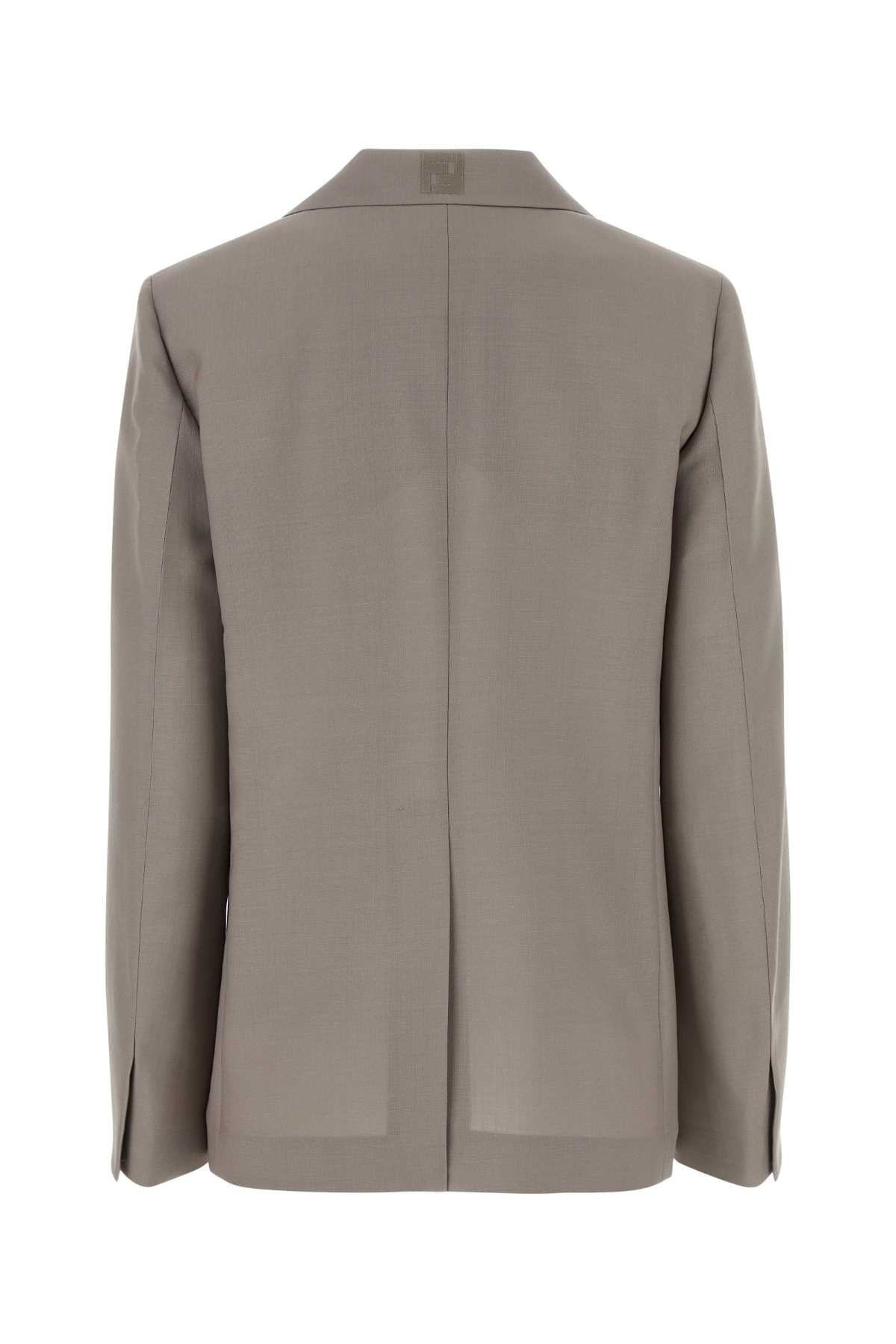Fendi Woman Dove Grey Mohair Blend Blazer - 2