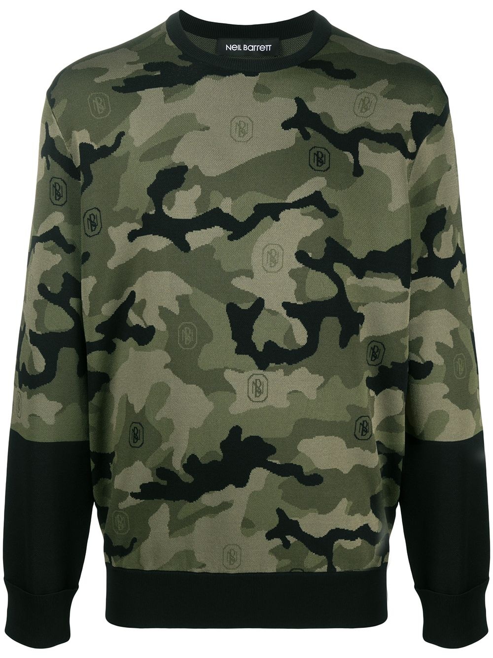 camouflage-pattern logo jumper - 1