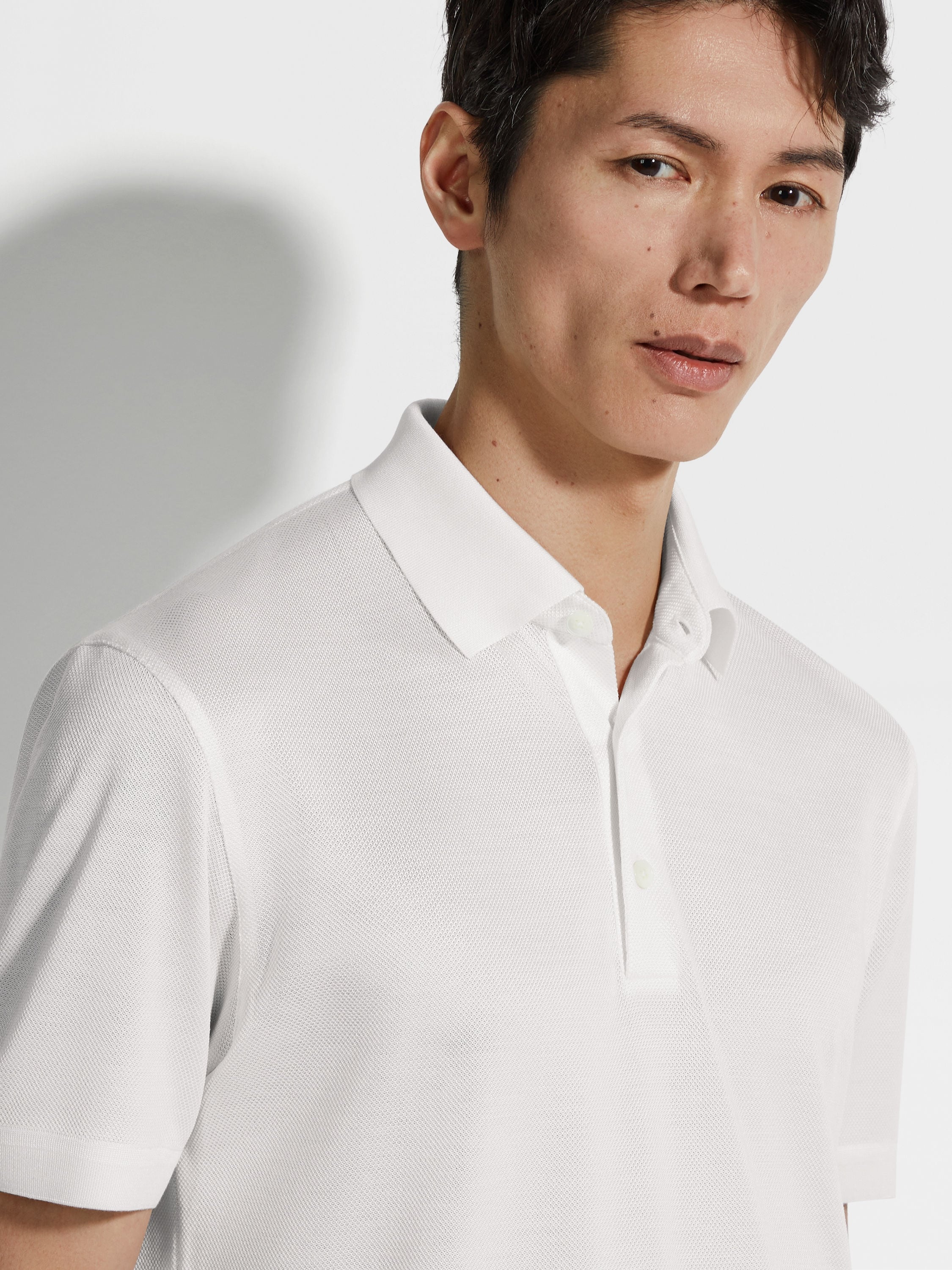 WHITE ZEGNA SILK POLO SHIRT - 2