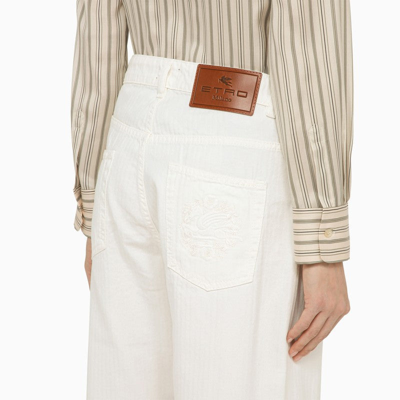 Etro White Denim Baggy Jeans Women - 4