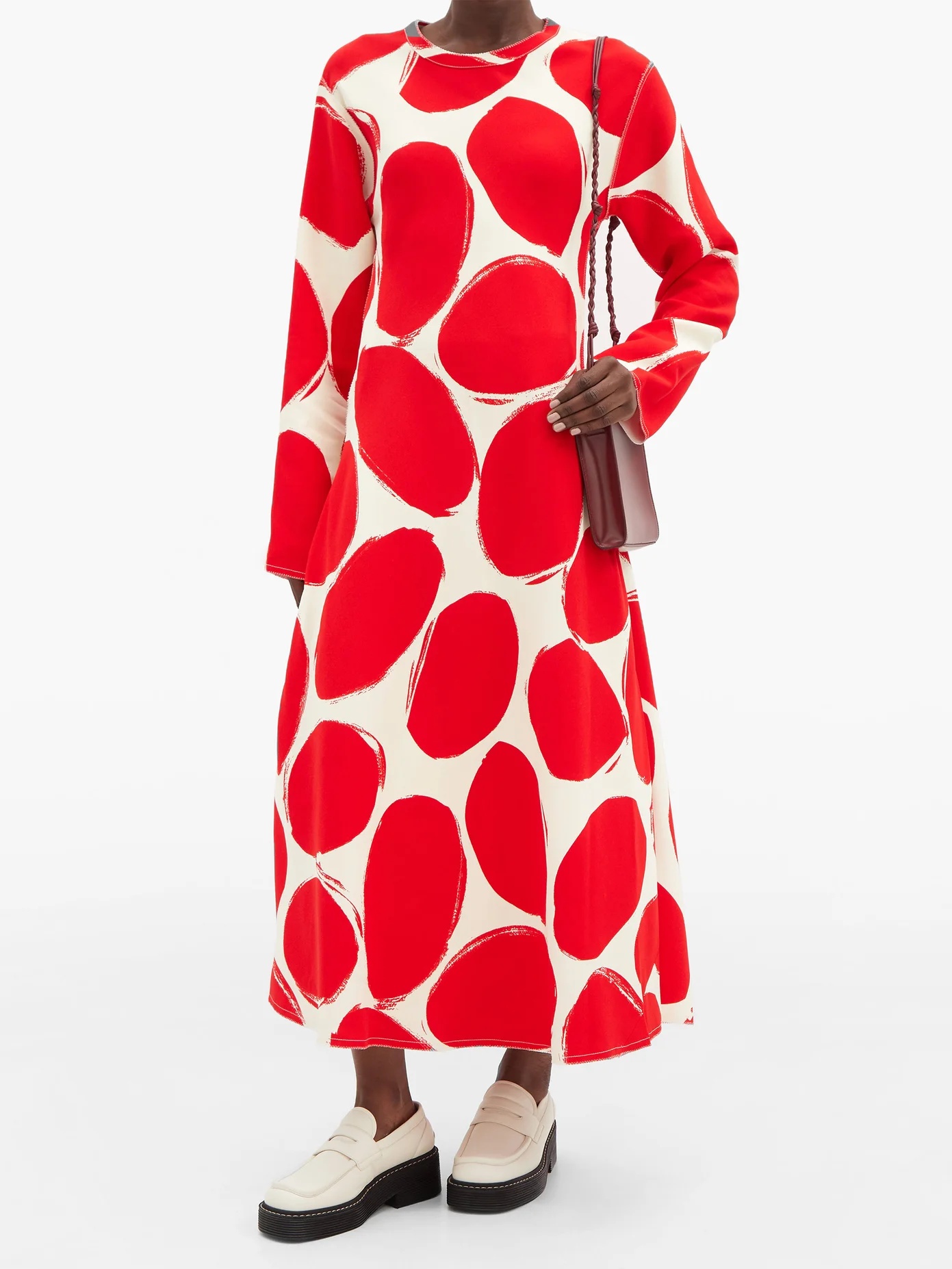 Abstract polka-dot midi dress - 2