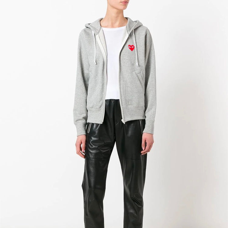 COMME des GARCONS PLAY Zip Hoodie Red Heart Emblem 'Grey' AZ-T168-051-1 - 3