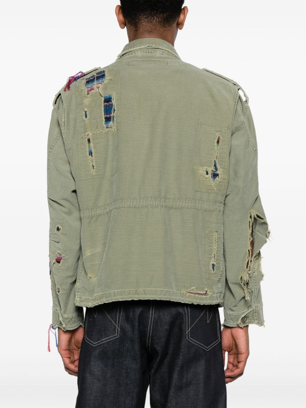 distressed military jacket - 4