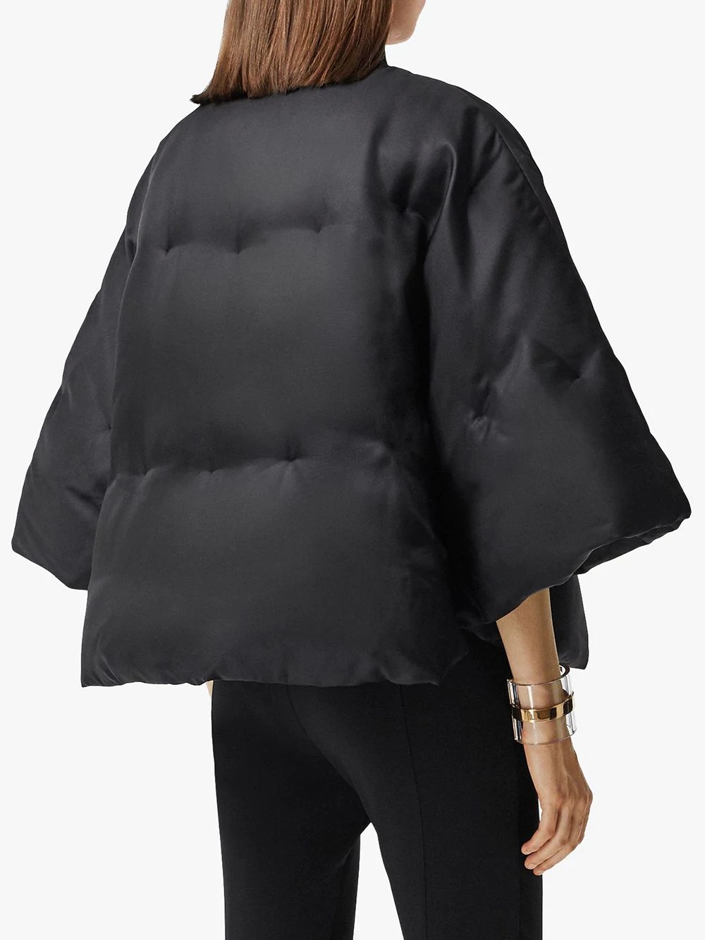 silk twill puffer cape - 4