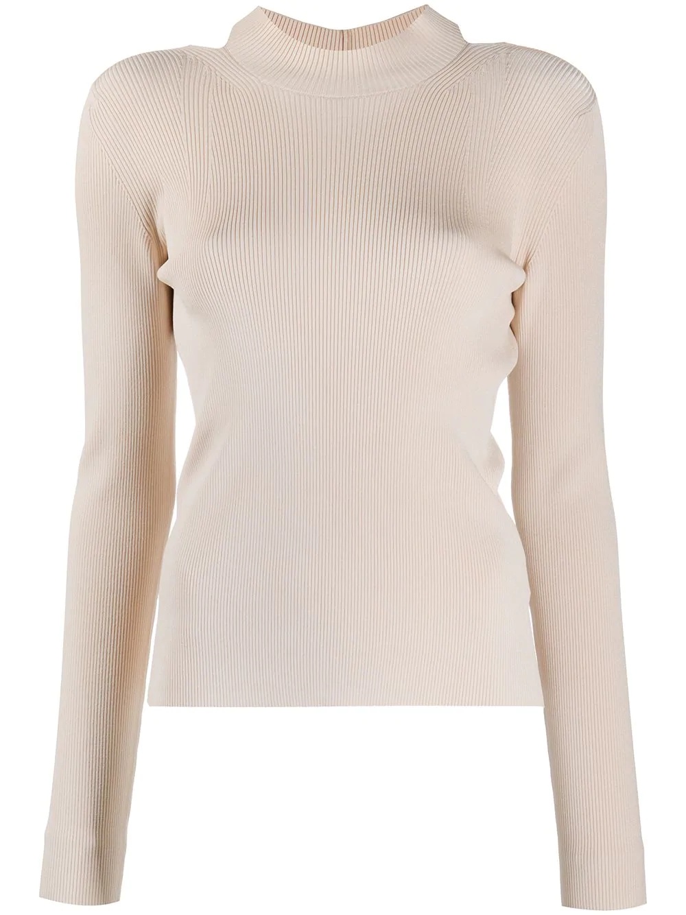 ribbed-knit crew neck top - 1