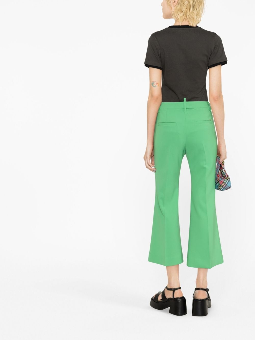 kick-flare cropped trousers - 3