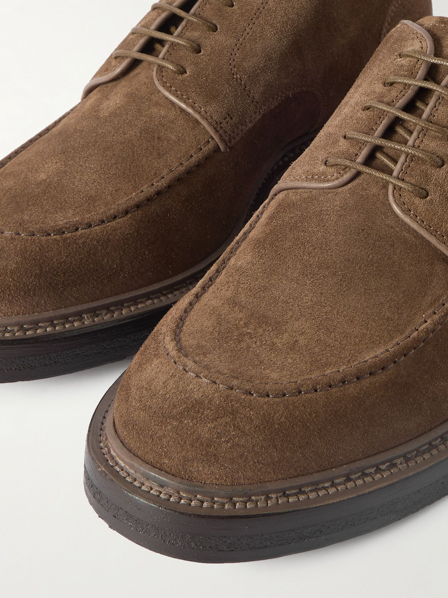 Aston 003 Suede Derby Shoes Taupe - 5