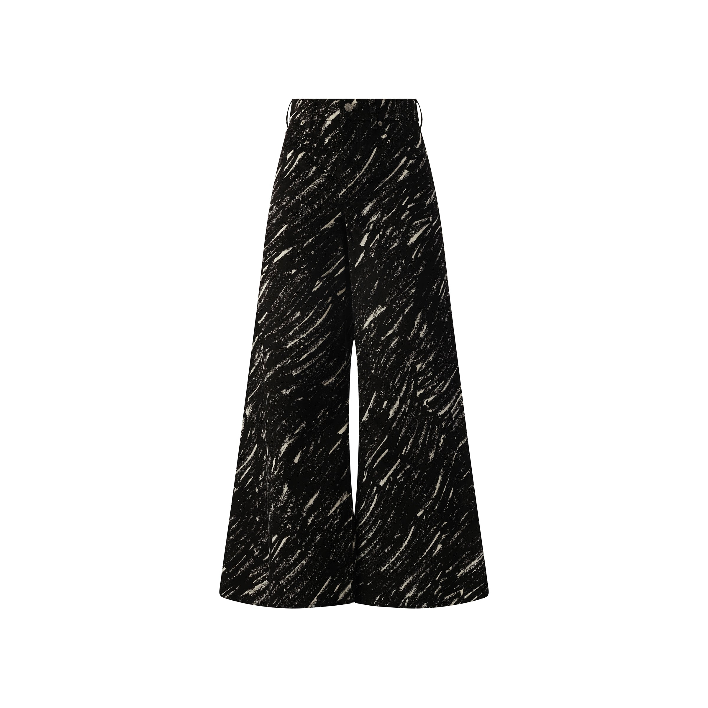 Crayon Flock Stretch Denim Pants in Black - 2