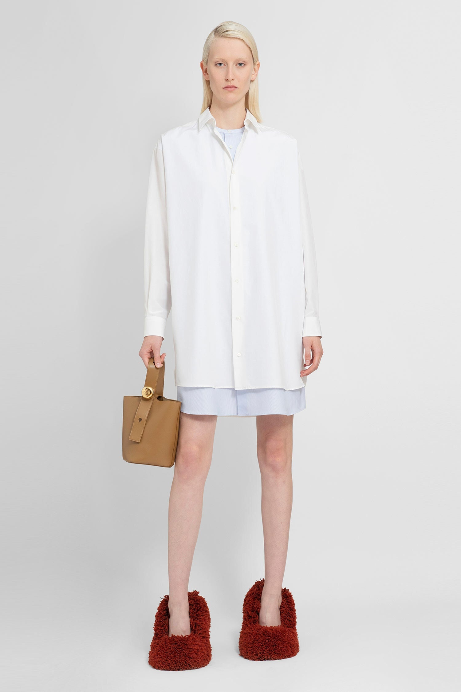 Loewe Double layer shirt dress in cotton and silk | REVERSIBLE