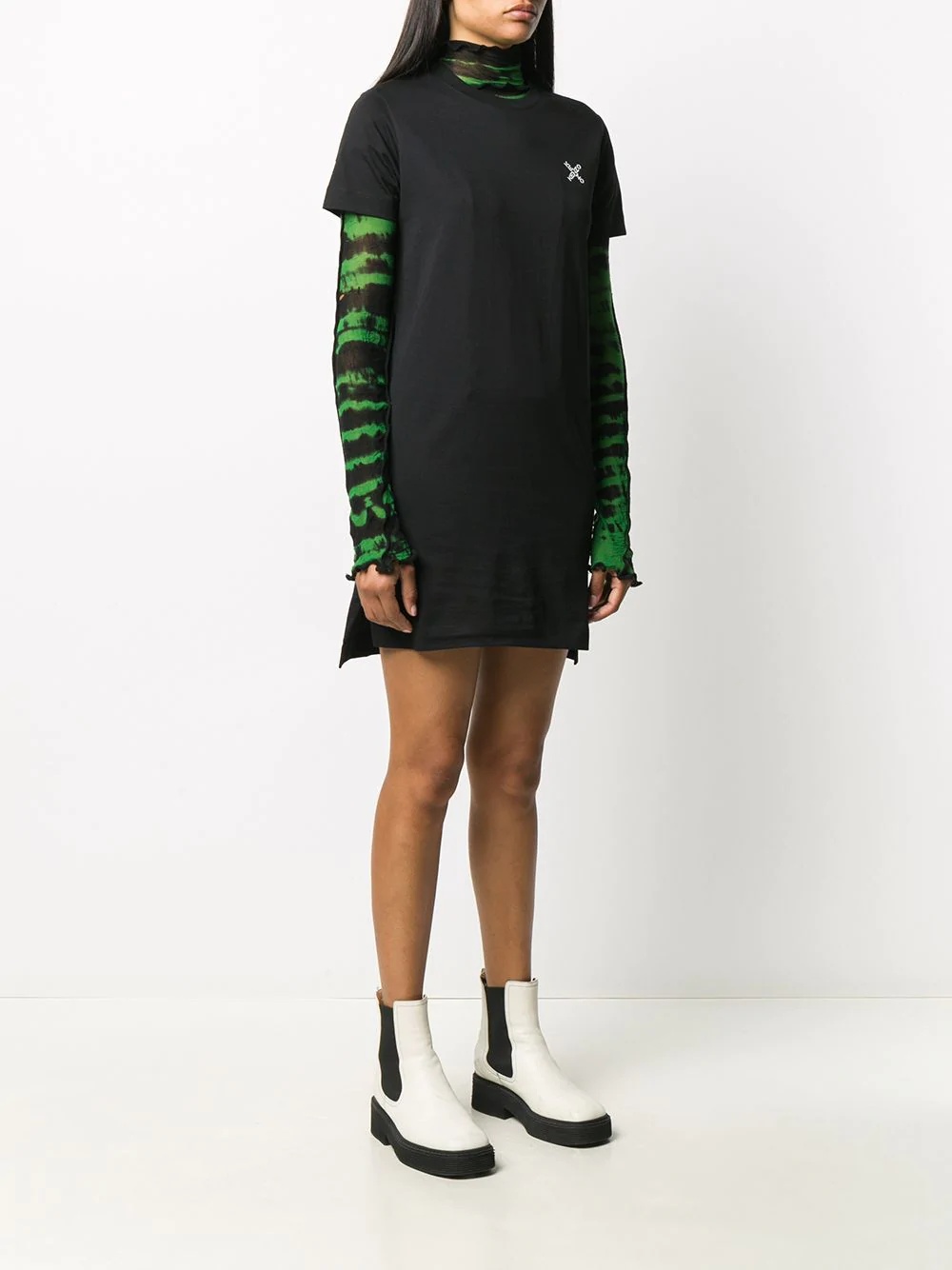 logo print T-shirt dress - 4