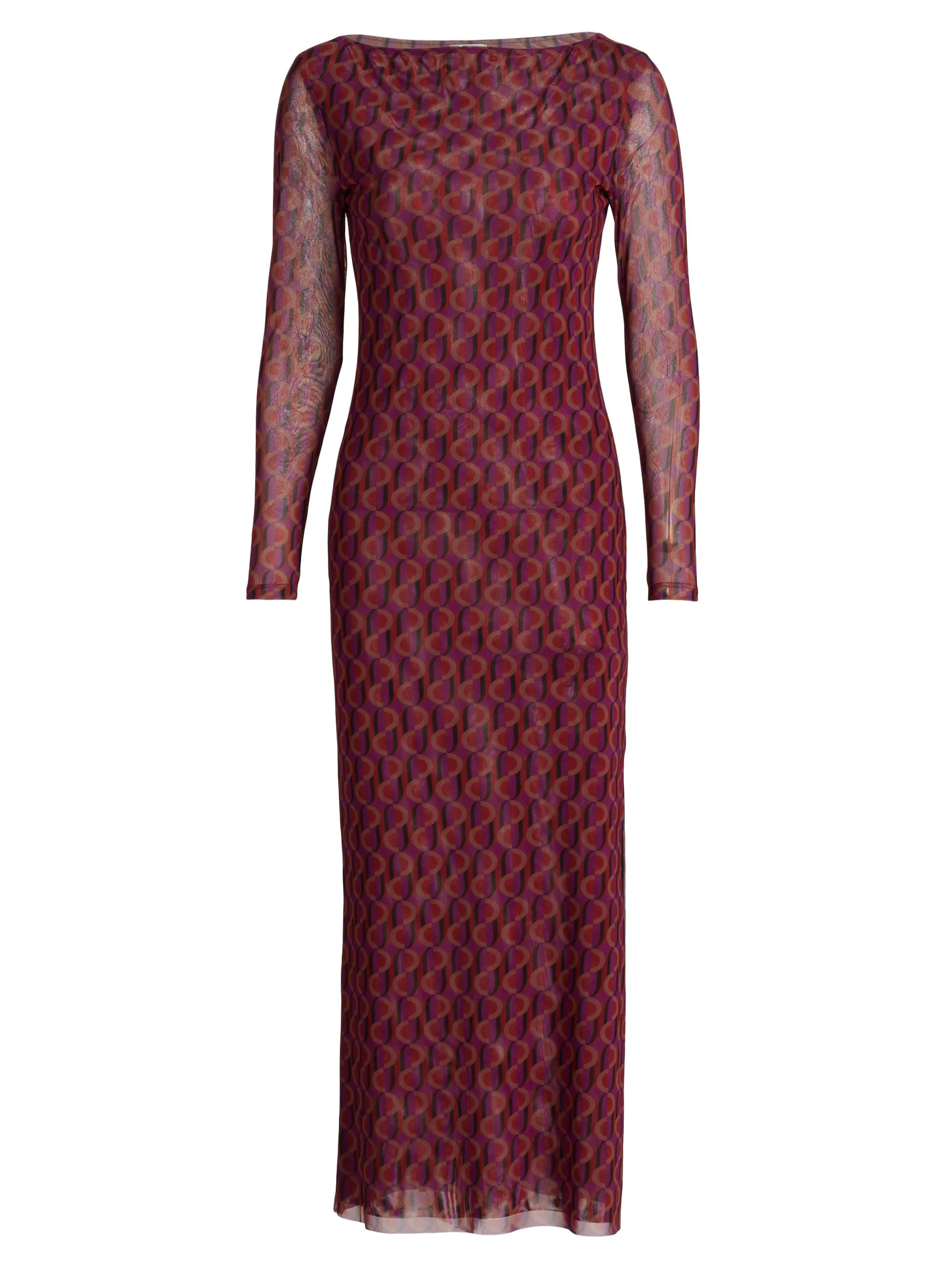 Women's Vivian Geometric Mesh Midi-Dress - Geo Sixty Mesh - 1