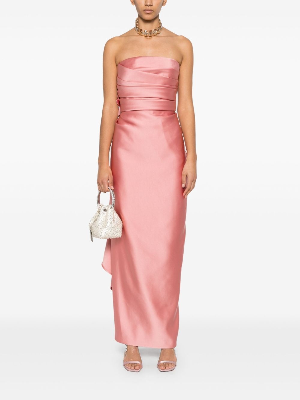 floral-appliqué gown - 2