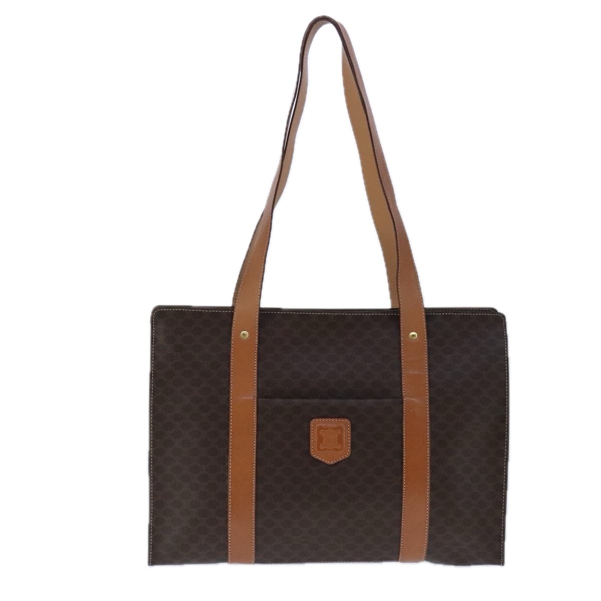 CELINE Macadam Canvas Tote Bag Pvc Leather Brown - 2