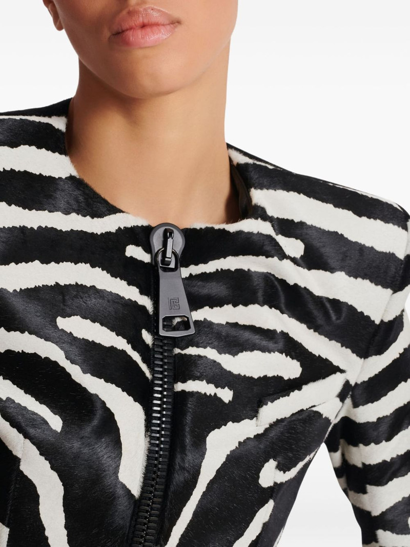 zebra-print zipped jacket 4