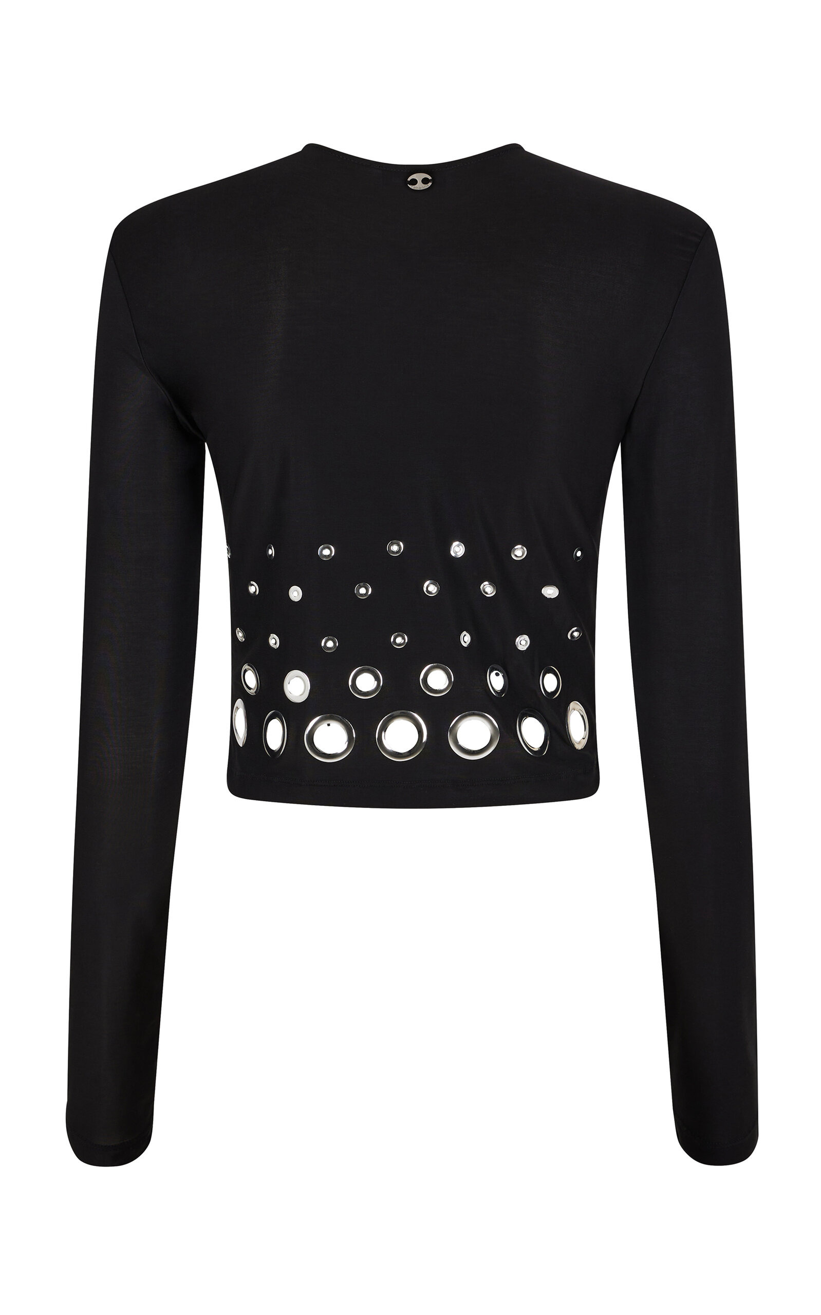 Eyelet-Detailed Crop Top black - 6