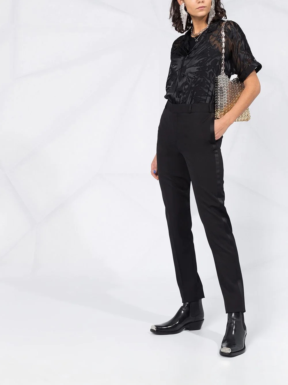 high-rise tailored trousers - 4