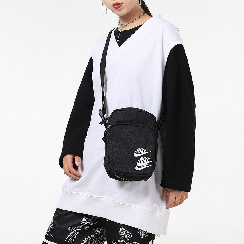 Nike Heritage Embroidered Triple Logo Shoulder Bag 'Black' DH3080-010 - 6