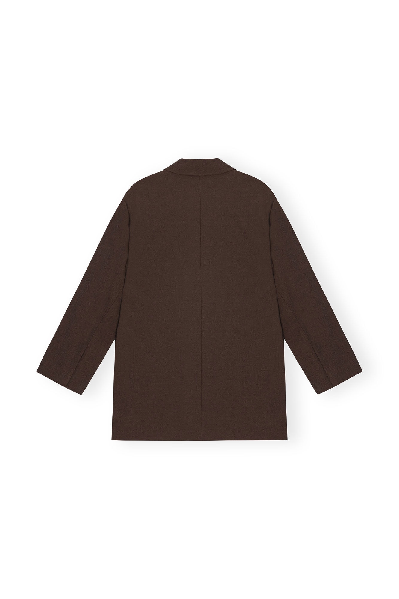 BROWN DRAPEY MELANGE BOXY BLAZER - 2