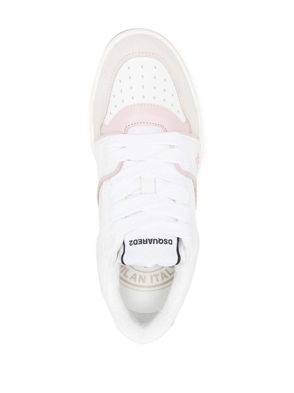 panelled lace-up sneakers - 4