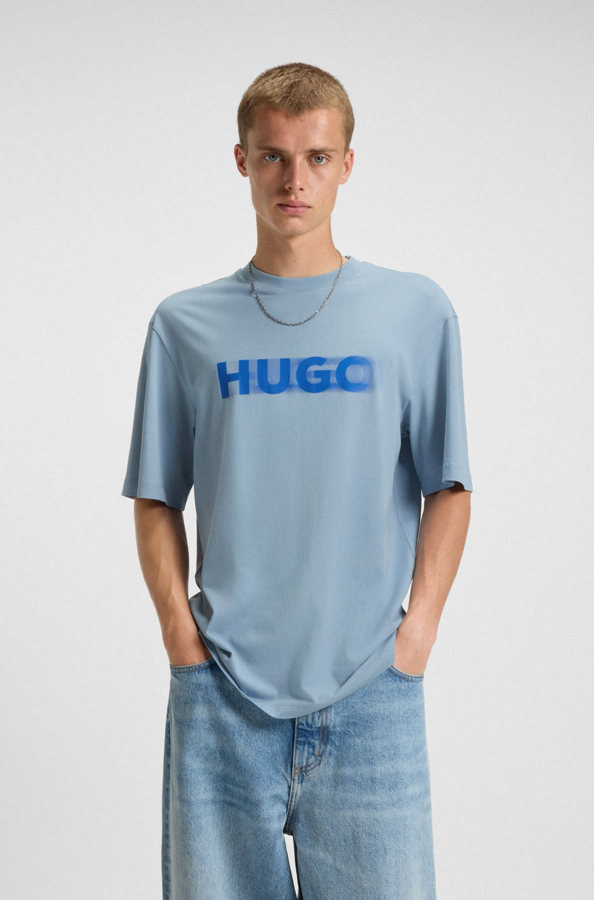 ALL-GENDER T-SHIRT WITH BLURRED LOGO PRINT - 2