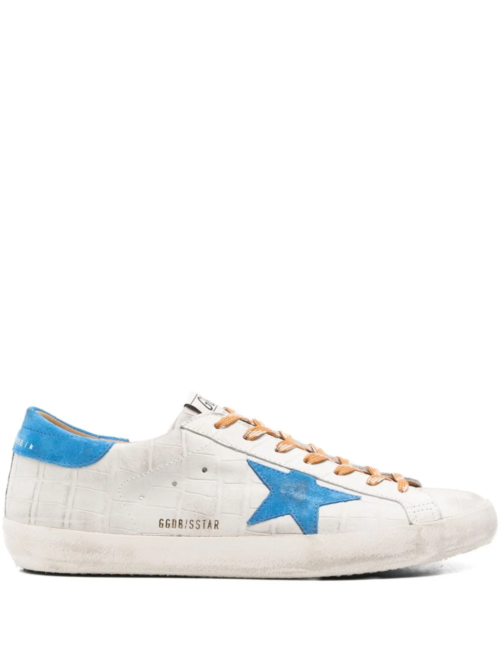 crocodile-effect star low-top sneakers - 1