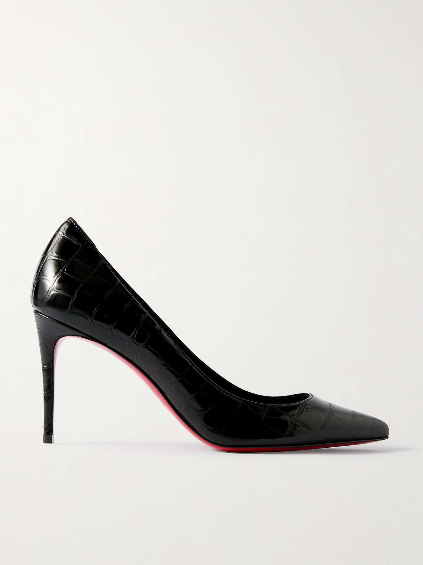 Croc-effect patent-leather pumps - 1