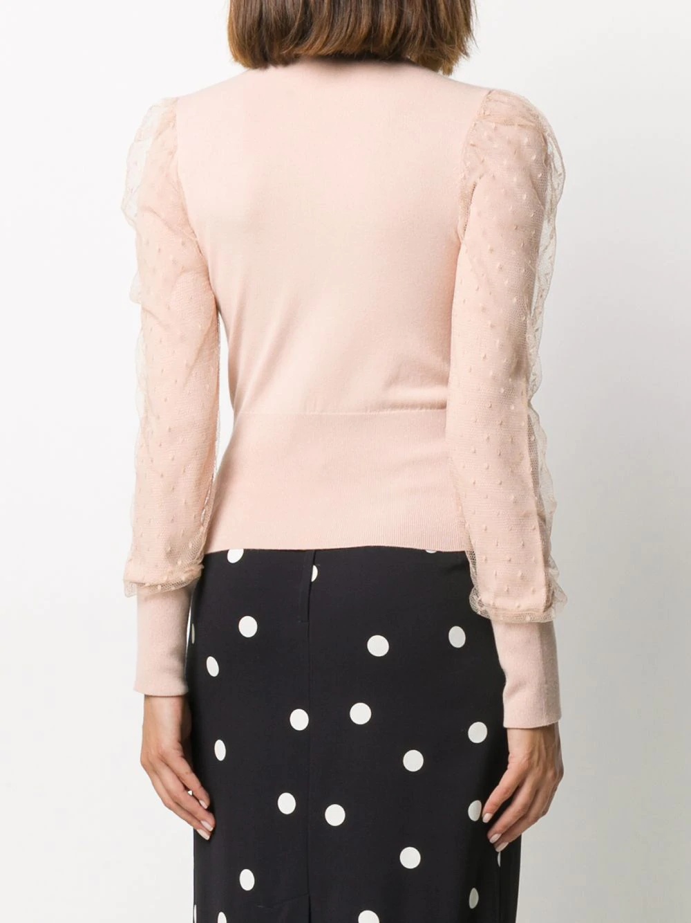 puff sleeve knitted top - 4