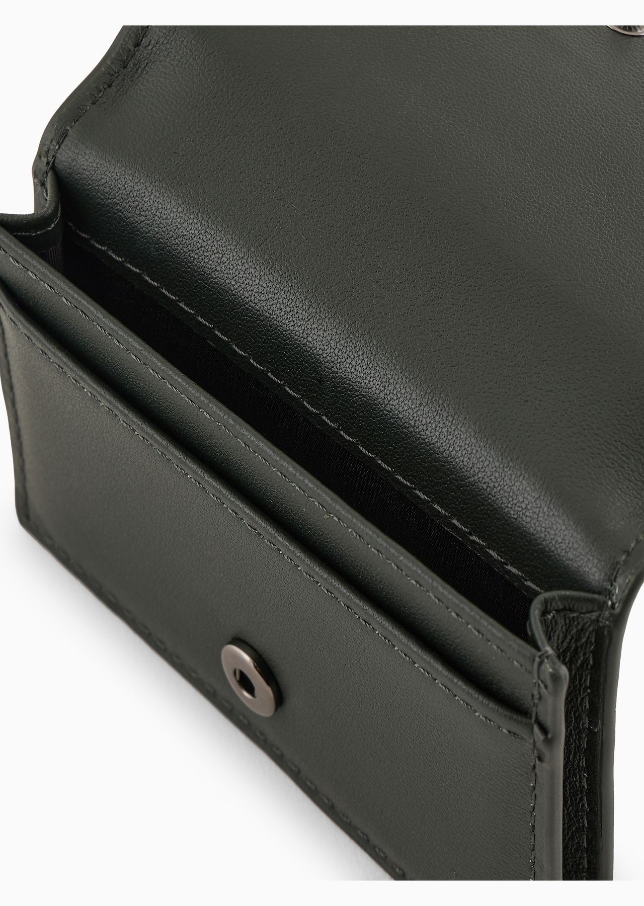 Leather card holder with flap and all-over embossed pattern - 3