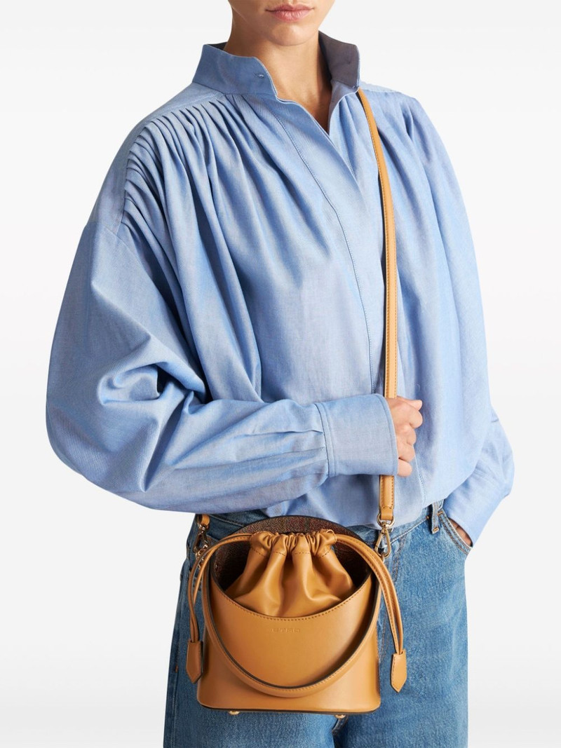 Etro mini Saturno leather bucket bag outlook