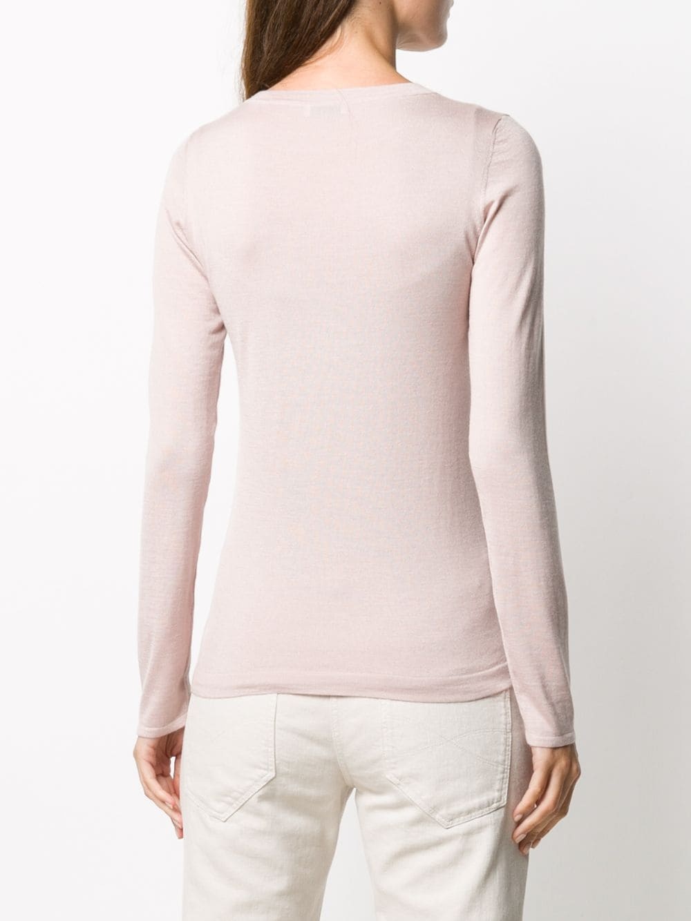 fine-knit crew neck top - 4