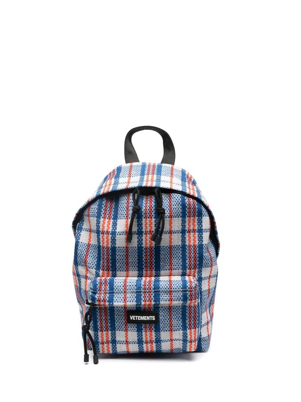 plaid-pattern backpack - 1