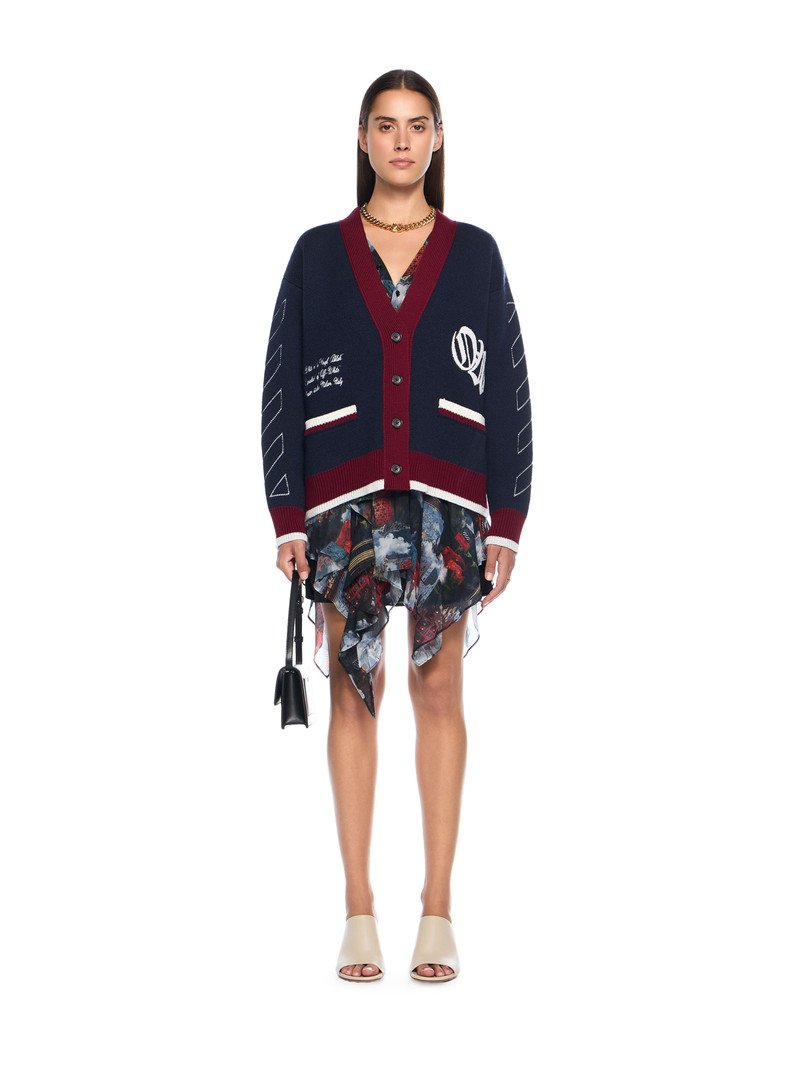 Off-White Jacquard Knit Varsity Cardigan outlook