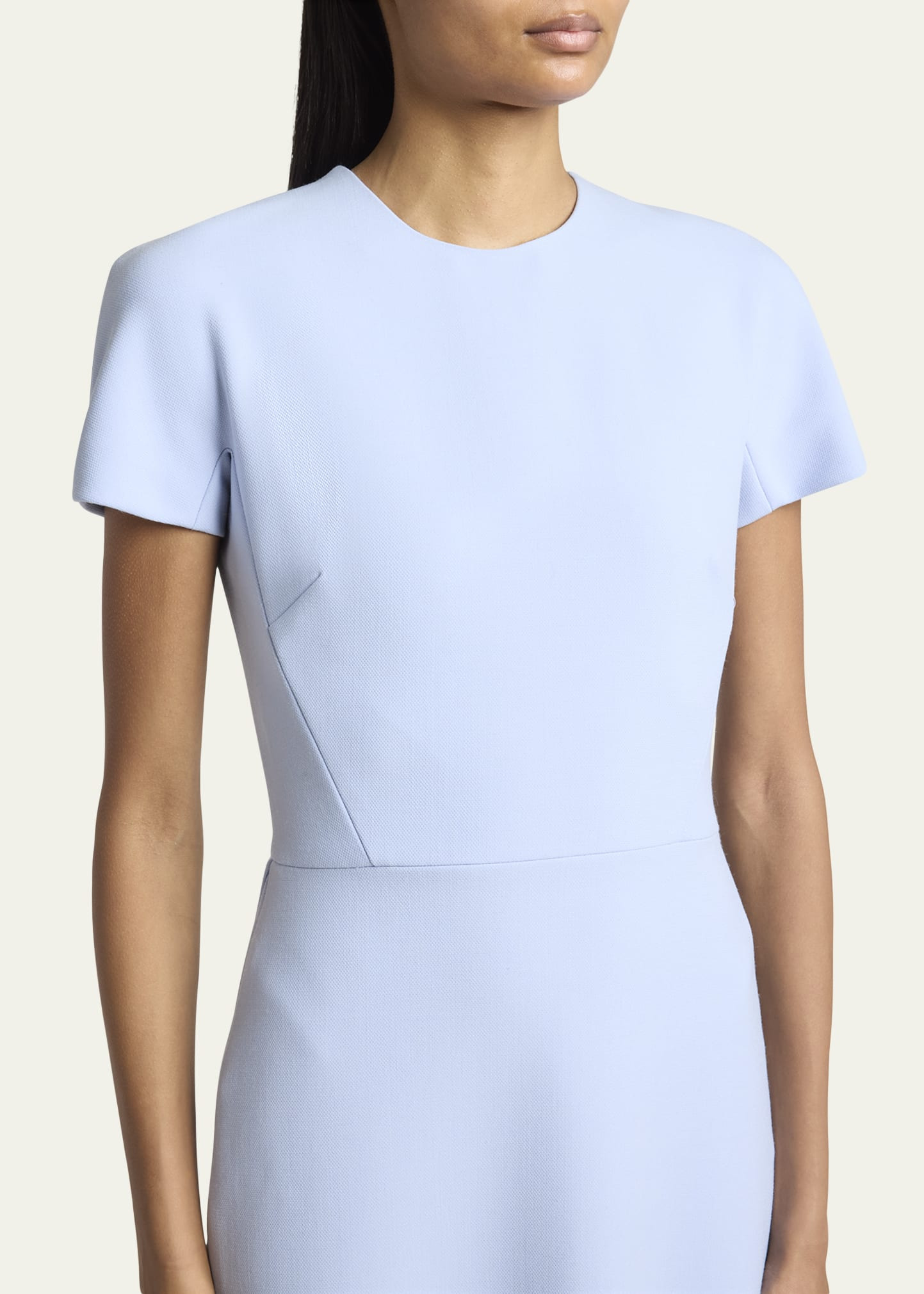 Fitted Wool Blend T-Shirt Dress - 5
