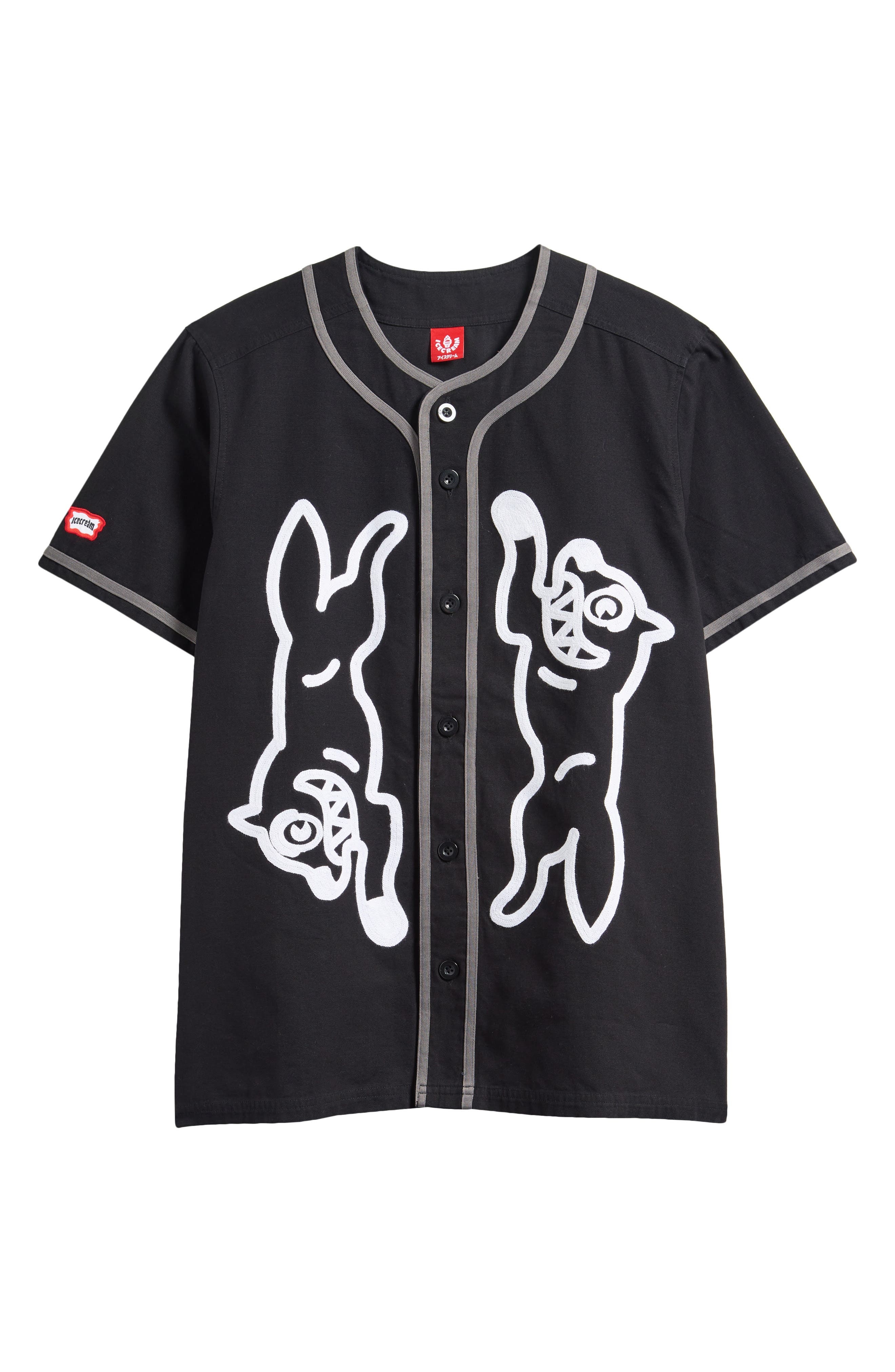 ICECREAM Betts Graphic Baseball Jersey in Black at Nordstrom - 5
