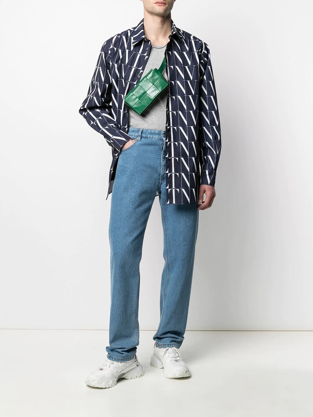 VLTN logo-print oversized shirt - 2