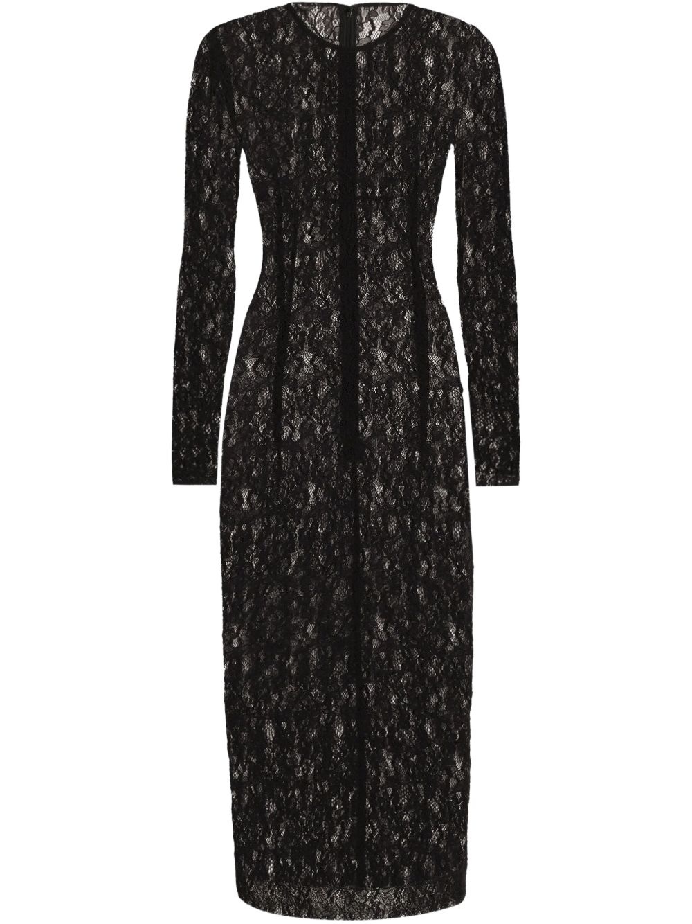 floral-lace midi dress - 1